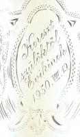 Ezüst (Ag) Keresztelőpohár, vésett felirattal, jelzett, nettó:60g, m:8cm