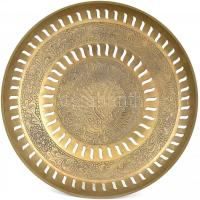 Réz talpas gyümölcsös kínáló. kopott, m:14cm, d:24cm