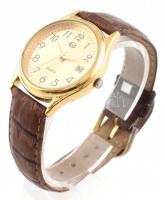 Elle kvarc karóra, elem nélkül, bőr szíjjal d: 34 mm