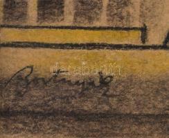 Bortnyik jelzéssel: Tekázők. Szén, papír, lap alján apró szakadással. 30x36 cm