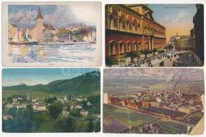 15 db RÉGI külföldi város képeslap vegyes minőségben / 15 pre-1945 European town-view postcards in mixed quality