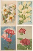 13 db MODERN motívum képeslap: virágok / 13 modern motive postcards: flowers