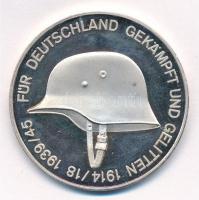 Németország DN I. és II. világháborús emlékérem Ag (24.6g/0,999/40mm) T:1- (PP) karcos, pici folt Germany DN World War I and II commemorative coin Ag (24.6g/0,999/40mm) C:AU (PP) scratched, one small spot