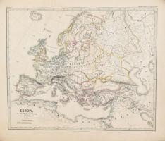 1874 Rézmetszetű térképek gyűjteménye: Európa. Franciaország történelmi térképei 7 db 40x50 cm