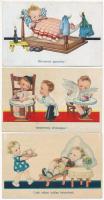 3 db RÉGI humoros gyerek motívum képeslap / 3 pre-1945 humorous children motive postcards