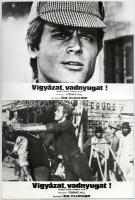1972 ,,Vigyázat, vadnyugat című olasz-francia western film szereplői (köztük Terence Hill) és jelenetei, 13 db vintage produkciós filmfotó, 18x24 cm