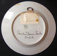 Vankó Basa Lenke vajdasági képzőművész kézzel festett tányér d:25 cm