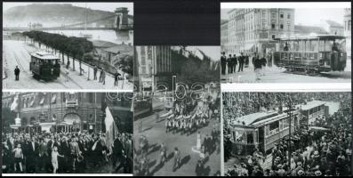 cca 1955 előtt készült felvételek villamosokról, Fekete György (1904-1990) budapesti fényképész hagyatékából 5 db mai nagyítás, 10x15 cm
