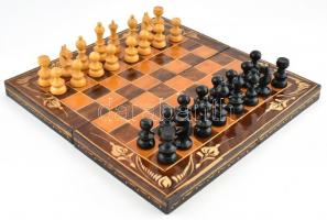 Fa sakkészlet, teljes, 32x32cm