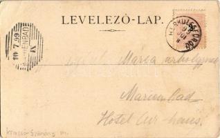 1899 (Vorläufer) Herkulesfürdő, Baile Herculane; Csernavölgy a vízzuhatag felé / valley. Alfred Jäge...