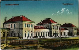 1921 Szatmárnémeti, Satu Mare; vasútállomás / railway station (EK)