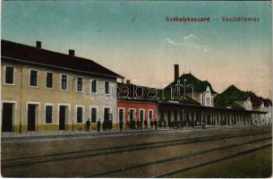 1918 Székelykocsárd, Kocsárd, Lunca Muresului; vasútállomás. Vasúti levelezőlapárusítás 5025. / railway station (EK)