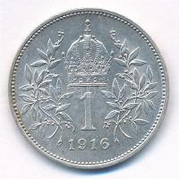Ausztria 1916. 1K Ag "Ferenc József" T:2 kis patina Austria 1916. 1 Corona Ag "Franz ...