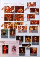 Karácsony + festmények motívumgyűjtemény 2 berakóban sok postatisztával, sok tengerentúlival