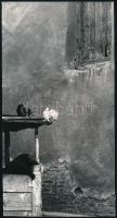 cca 1970 Ifj. Pórszász János feliratozott, vintage fotóművészeti alkotása, 24x12,7 cm