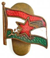 ~1950. Magyar Dolgozók Pártjának zománcozott bronz gomblyukjelvénye (15x15mm) T:1-