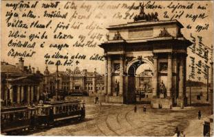 1929 Moscow, Moscou; Nouvel Arc de triomphe / Triumfal'naya Arka, tram (Rb)