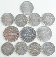 Német Birodalom 1920-1935. 50pf-500M Al (12db, 11xklf) T:1--3 German Empire 1920-1935. 50 Pfennig - 500 Mark Al (12pcs, 11xdiff) C:AU-F