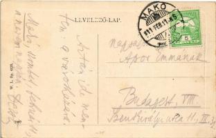 1911 Makó, Széchenyi tér, Korona szálloda, Városháza, piaci árusok. W. L. Bp. 4120