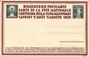 1920 Le Labour. Bundesfeier Postkarte 1. August. Zur Förderung der Körperlichen und Wirtschaftlichen...
