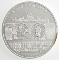 DN A magyar pénz krónikája - Búcsú a Forinttól Ag emlékérem tanúsítvánnyal, dísztokban (20g/0.999/38,61mm) T:PP