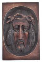 Faragott Krisztus falikép, kopott, 29x19cm