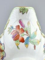 Herendi Viktória mintás szószos tál, kézzel festett, jelzett, kopásnyomokkal