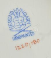 Herendi Viktória mintás szószos tál, kézzel festett, jelzett, kopásnyomokkal