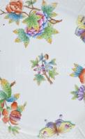 Herendi Viktória mintás 6db lapostányér, kézzel festett porcelán, jelzett, kopásnyomokkal