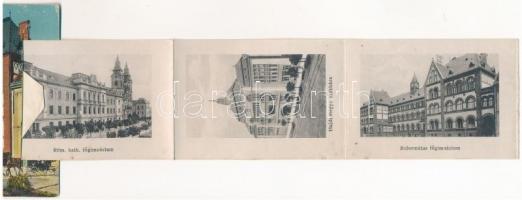 1916 Debrecen, Református főgimnázium, villamos. leporellolap. Aczél Henrik kiadása (fl)