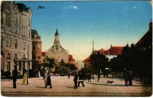 1926 Pécs, utca, villamos (kopott sarkak / worn corners)