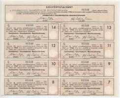 Szombathely 1938. "Szombathelyi Takarékpénztár Részvénytársaság" részvénye 50P-ről, szelvé...