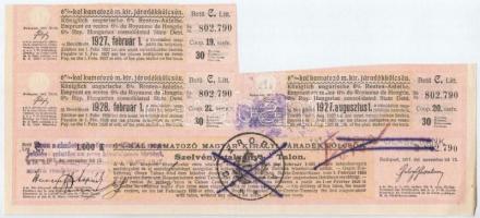 Budapest 1917. "A magyar korona országai 6%-kal kamatozó Járadékkölcsön" államadóssági köt...