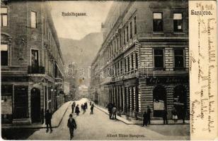 1908 Sarajevo, Rudolfsgasse / street, cafe (Rb)