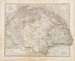 1876 A Magyar Korona országainak térképe. Justus Perthes. Acélmetszetű térkép, foltos. 44x34 cm