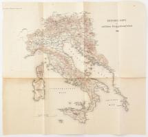 1866 A porosz-osztrák-olasz háború térképe. Litográfia 45x41 cm / Map of the Prussian-Italian-Austrian war lithography