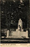 1915 Sumperk, Mährisch Schönberg; Schillerdenkmal / statue (crease)