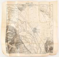 cca 1850 Bécs és környékének kőnyomatos térképe. Hajtva. / Lithographic map of Vienna and area. Folded 49x51 cm