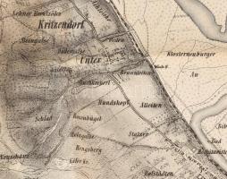cca 1850 Bécs és környékének kőnyomatos térképe. Hajtva. / Lithographic map of Vienna and area. Fold...