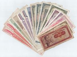 Jugoszlávia 1963-1990. 16db-os vegyes bankjegytétel T:III,III- Yugoslavia 1963-1990. 16pcs mixed banknotes C:F-VG
