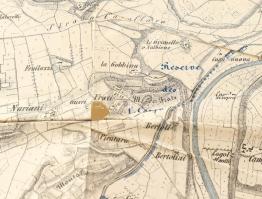 1866 Plan des Schlachtfeldes von Custozza am 24. Juni 1866. A porosz-osztrák-olasz háború Custozzai ...