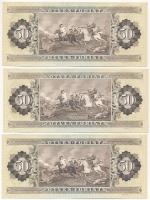 1989. 50Ft (3x) sorszámkövetők "D296 025257-025259" T:I kissé hullámos papír
Adamo F25