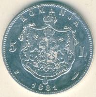 Románia 1881B 5L Ag "recés perem" I.Károly T:3 kis ph.