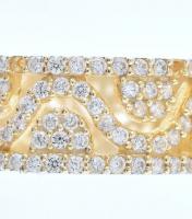 Aranyozott ezüst(Ag) gyűrű kövekkel gazdagon kirakva, jelzett, méret: 51, bruttó: 5,68 g