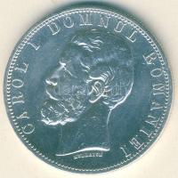 Románia 1881B 5L Ag "recés perem" I.Károly T:3 kis ph