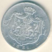 Románia 1881. 5L Ag "5*" a peremen I.Károly T:3 ph.