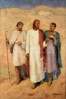 Döbrentey Gábor (1897-1990): Jézus és tanítványai, 1933. Olaj, vászon, jelzett. Javított. 99x67 cm