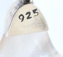 Ezüst(Ag) fülbevalópár gyöngyházzal, jelzett, h: 3 cm, bruttó: 6,76 g