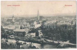 1908 Kolozsvár, Cluj; Látkép a fellegvárból / view from Cetatuie