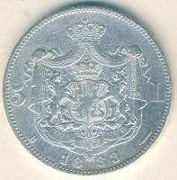 Románia 1883B 5L Ag I.Károly T:3 ph.